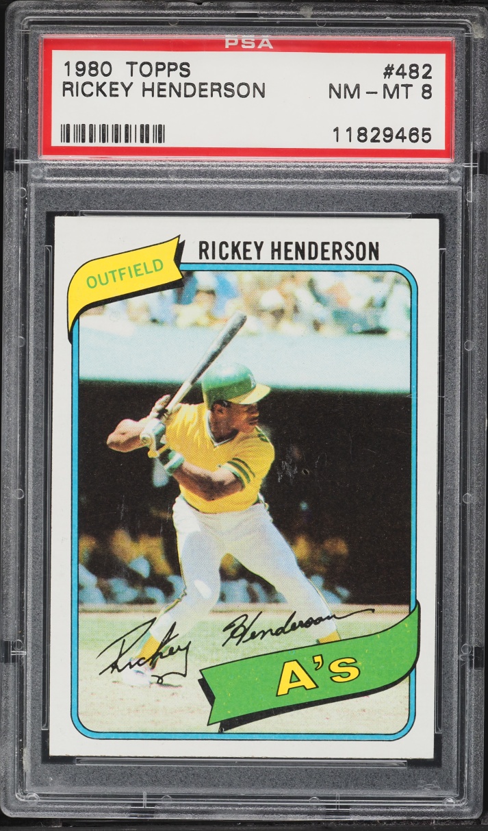 1980 Topps Rickey Henderson ROOKIE #482 PSA 8 NM-MT
