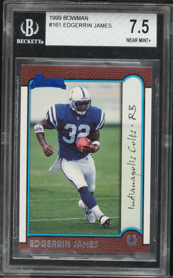 1999 Bowman Football Edgerrin James ROOKIE #161 BGS 7.5 NRMT+
