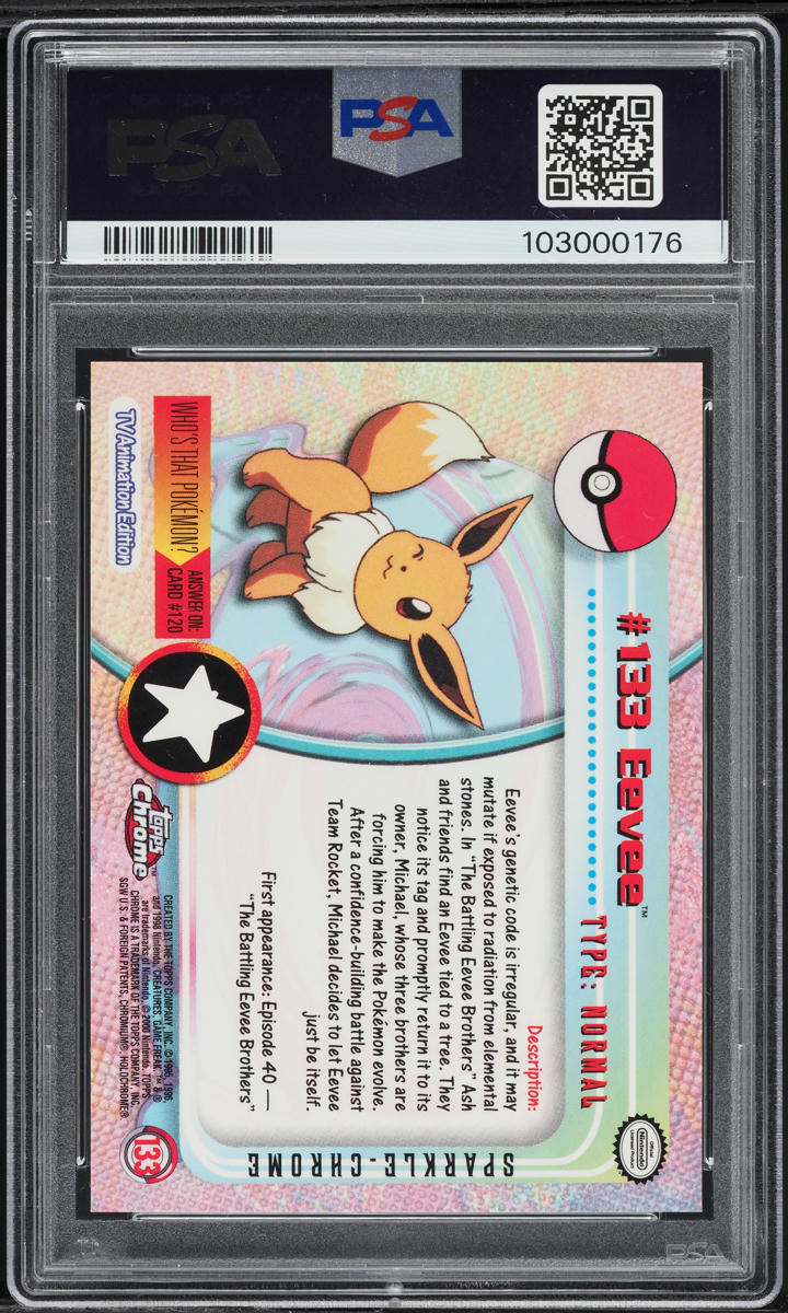 2000 Topps Chrome Pokemon Series 2 Sparkle Eevee #133 PSA 10 GEM MINT