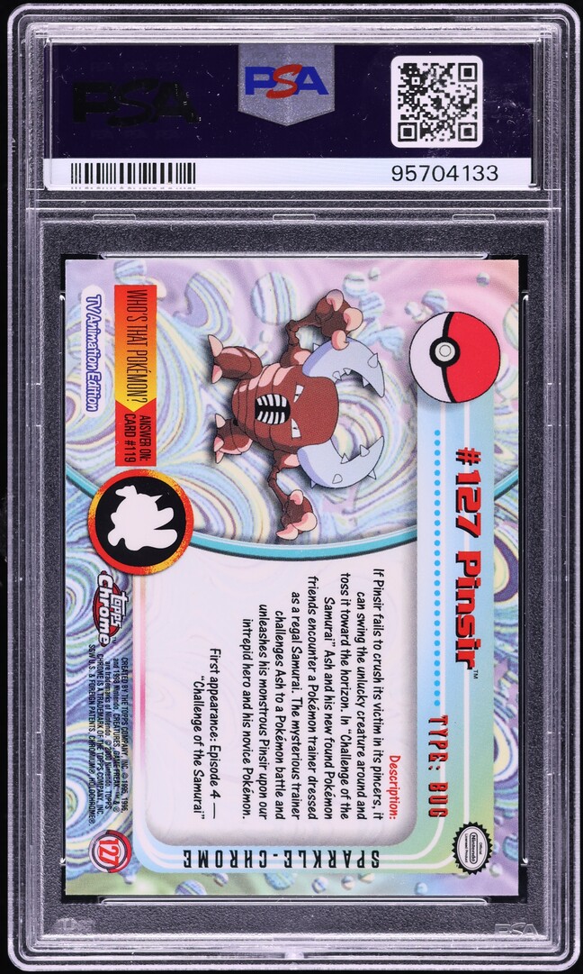 2000 Topps Chrome Pokemon Series 2 Sparkle Pinsir #127 PSA 10 GEM MINT