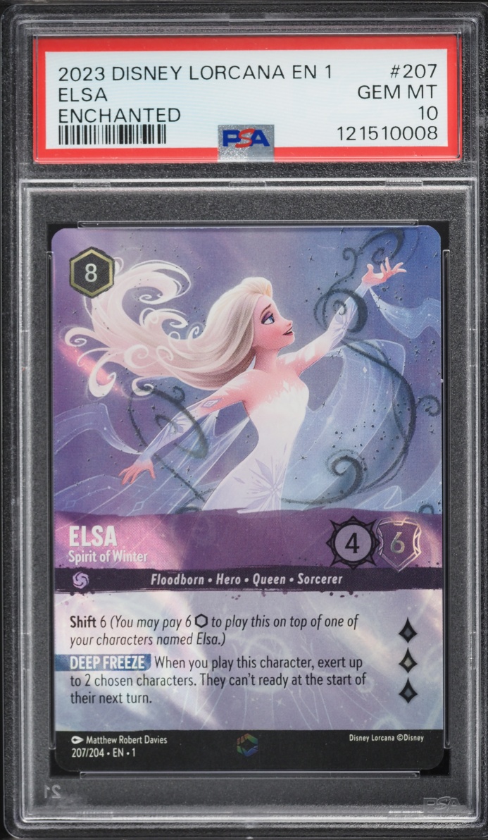 2023 Disney Lorcana First Chapter Enchanted Elsa Spirit Of Winter #207 PSA 10 GEM MINT