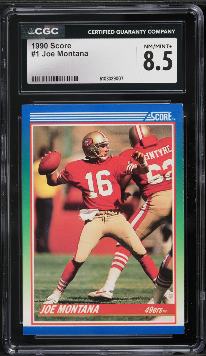 1990 Score Football Joe Montana #1 CGC 8.5 NM-MT+