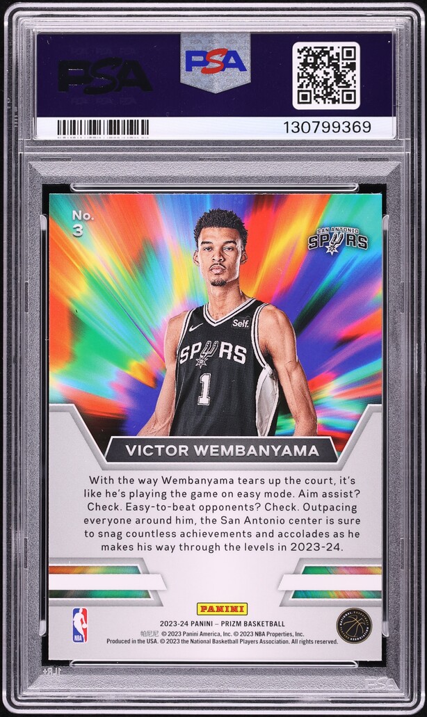 2023 Panini Prizm Instant Impact Victor Wembanyama ROOKIE #3 PSA 10 GEM MINT