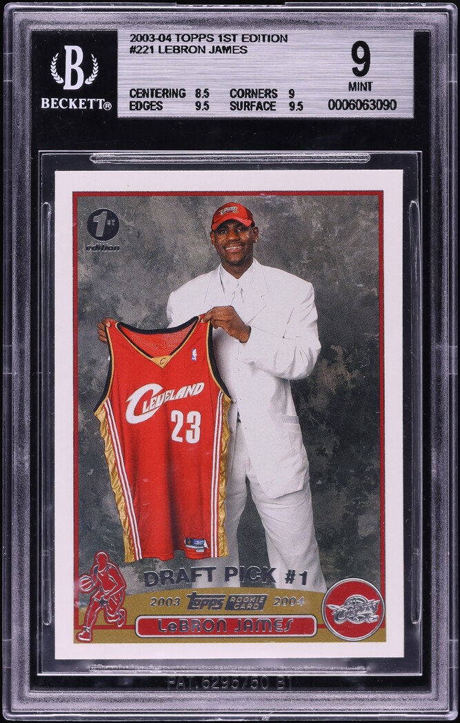 2003 Topps 1st Edition LeBron James ROOKIE #221 BGS 9 MINT
