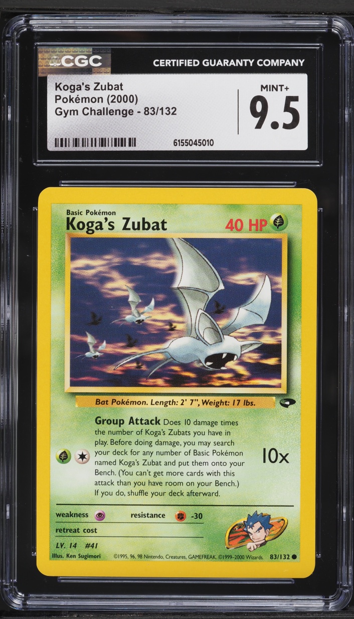 2000 Pokemon Gym Challenge Koga's Zubat #83 CGC 9.5 MINT+