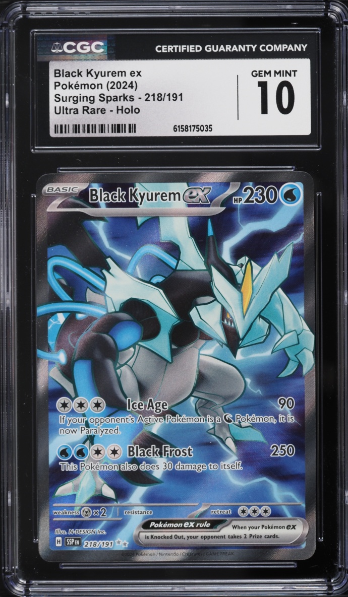 2024 Pokemon Scarlet & Violet Surging Sparks Full Art Black Kyurem ex #218 CGC 10 GEM MINT