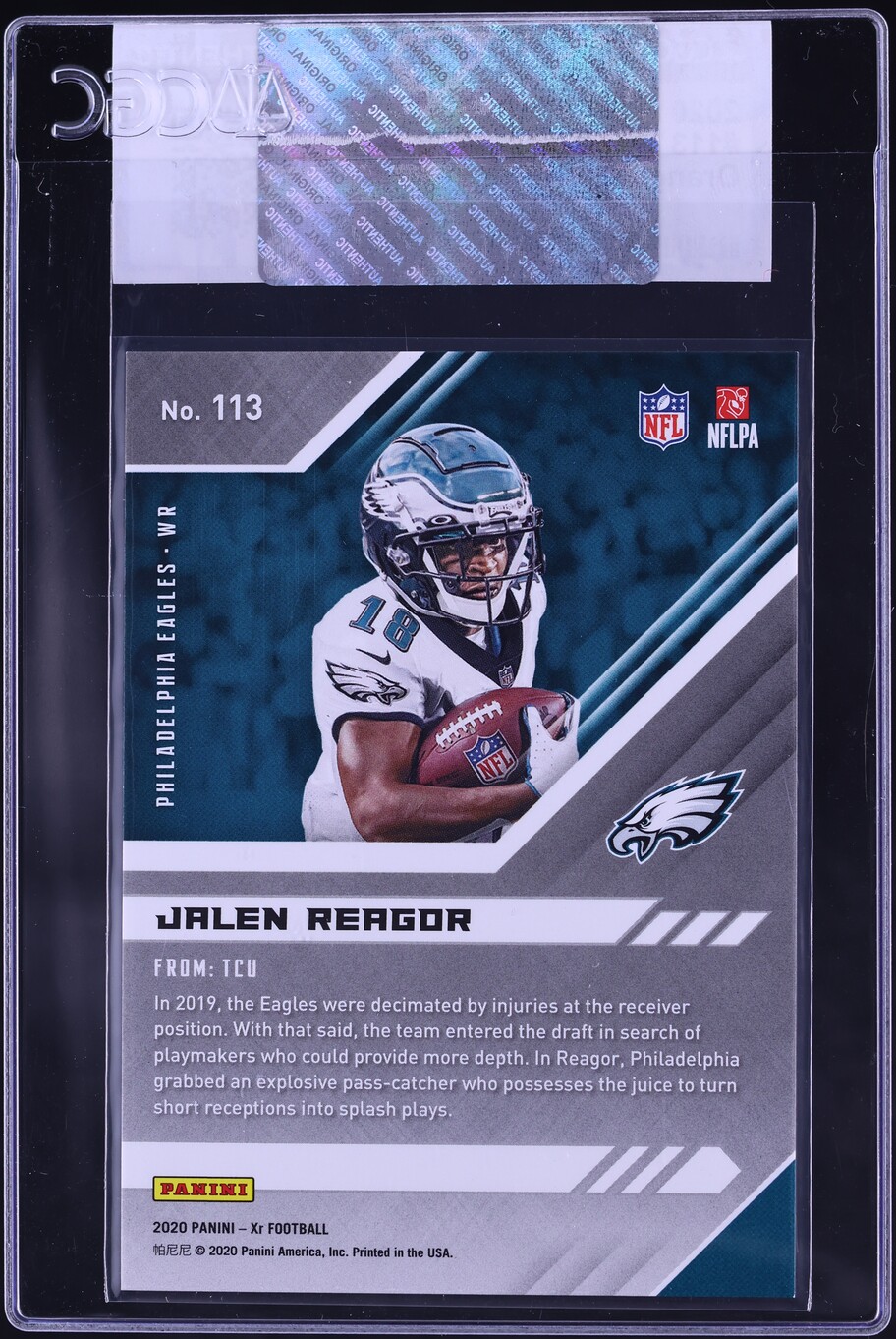 2020 Panini XR Orange Jalen Reagor ROOKIE /99 #113 CGC AUTH on Fanatics ...