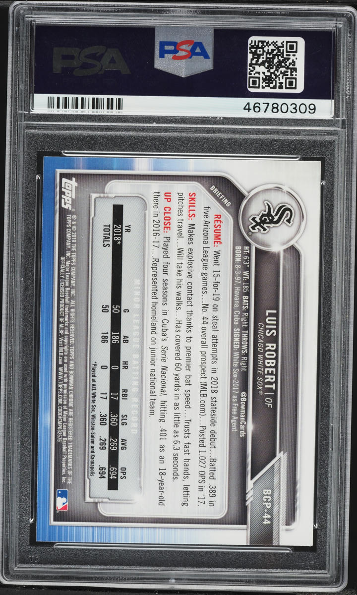2019 Bowman Chrome Luis Robert PROSPECT #BCP-44 PSA 10 GEM MINT
