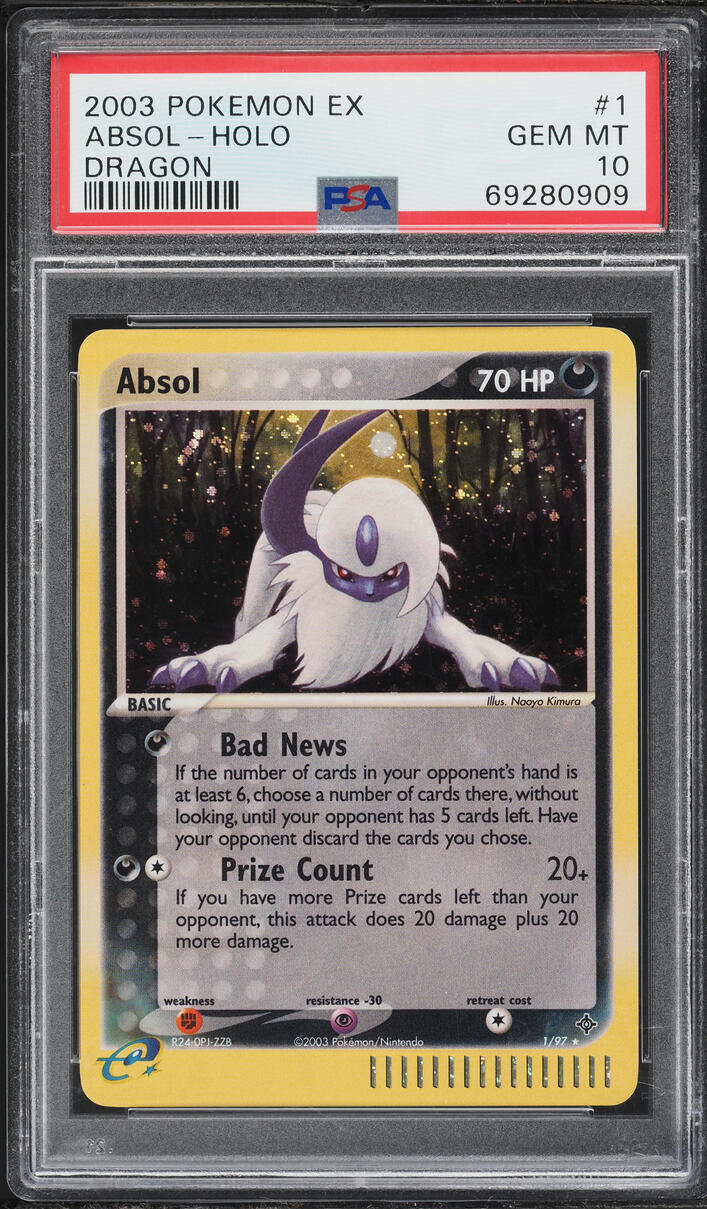 2003 Pokemon EX Dragon Holo Absol #1 PSA 10 GEM MINT