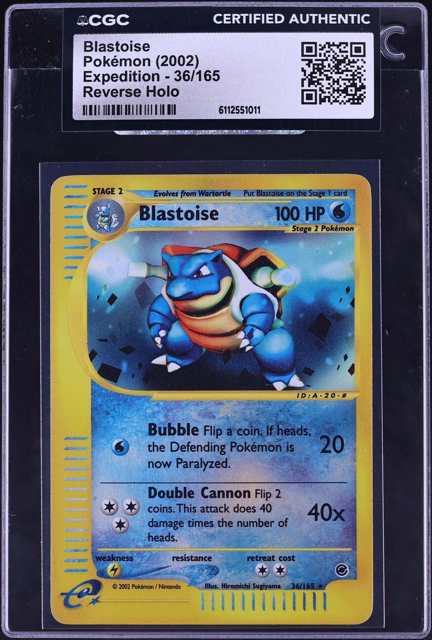 2002 Pokemon Expedition Reverse Holo Blastoise #36 CGC AUTH