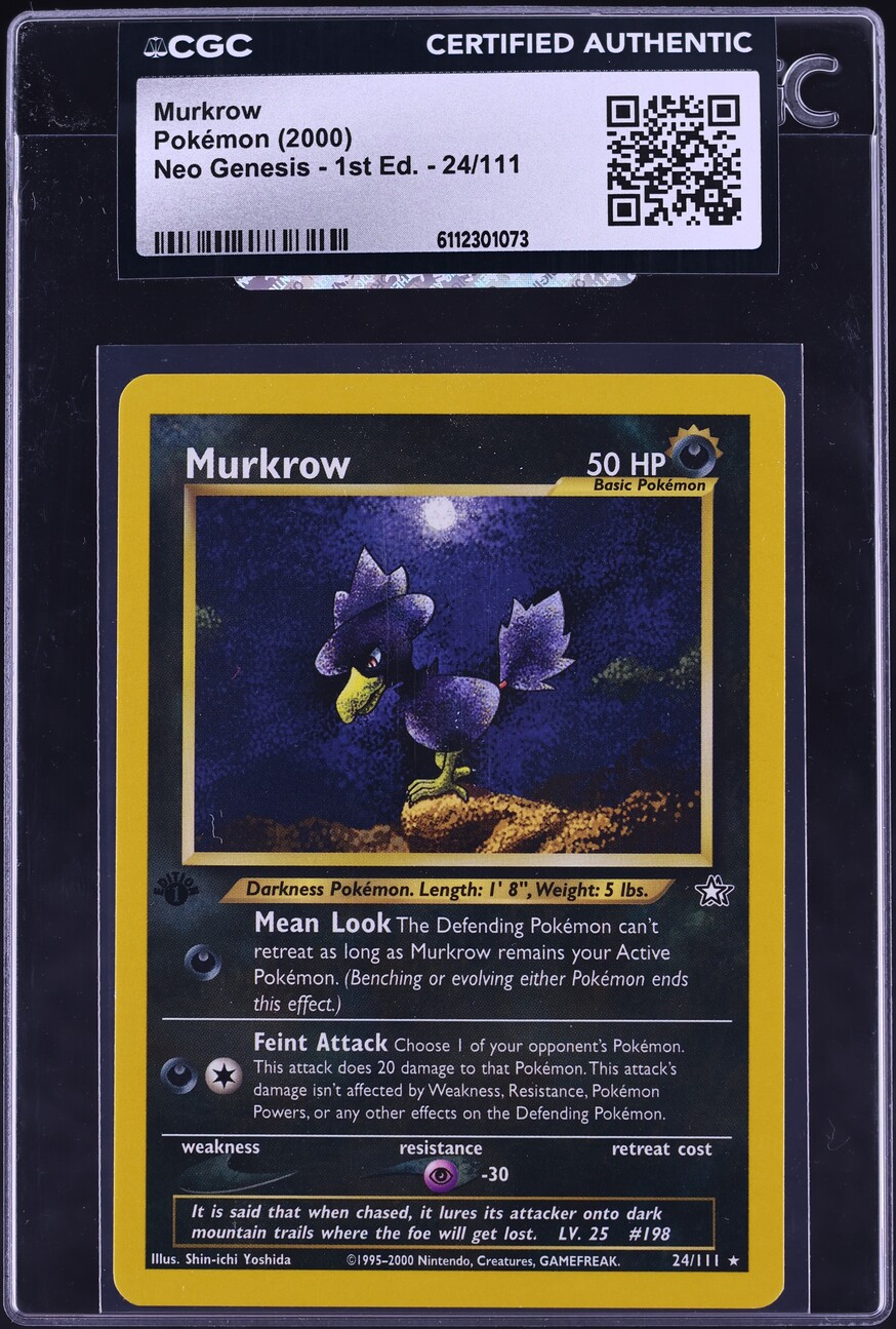 2000 Pokemon Neo Genesis 1st Edition Murkrow #24 CGC AUTH