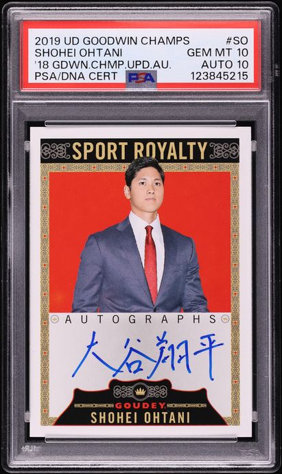 2019 Upper Deck Goodwin Champions '18 Update Shohei Ohtani KANJI AUTO DNA 10 #SRA-SO PSA 10 GEM