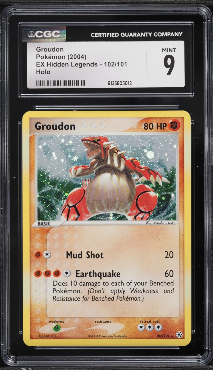 2004 Pokemon EX Hidden Legends Holo Groudon #102 CGC 9 MINT