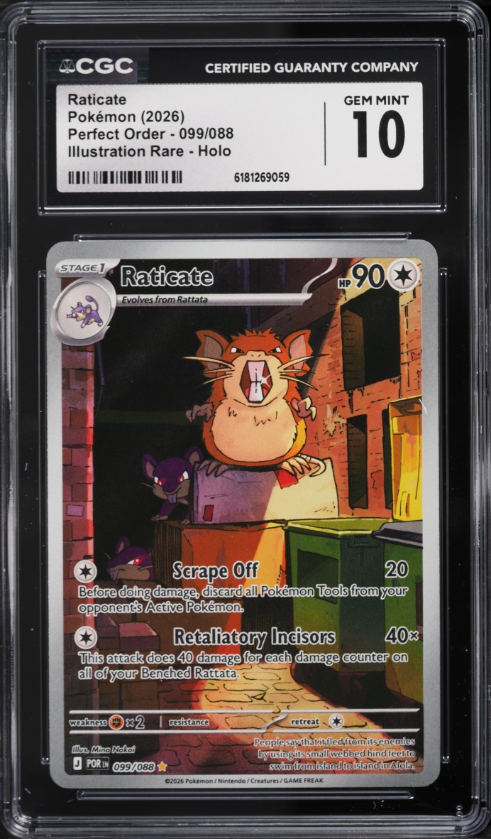 2026 Pokemon Mega Evolution Perfect Order IR Raticate #99 CGC 10 GEM MINT