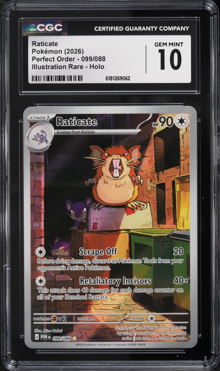 2026 Pokemon Mega Evolution Perfect Order IR Raticate #99 CGC 10 GEM MINT
