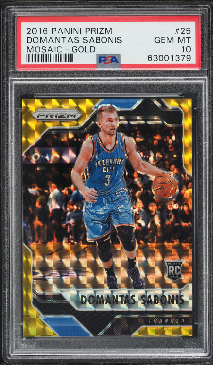 2016 Panini Prizm Mosaic Gold Domantas Sabonis ROOKIE /10 #25 PSA 10 GEM MINT