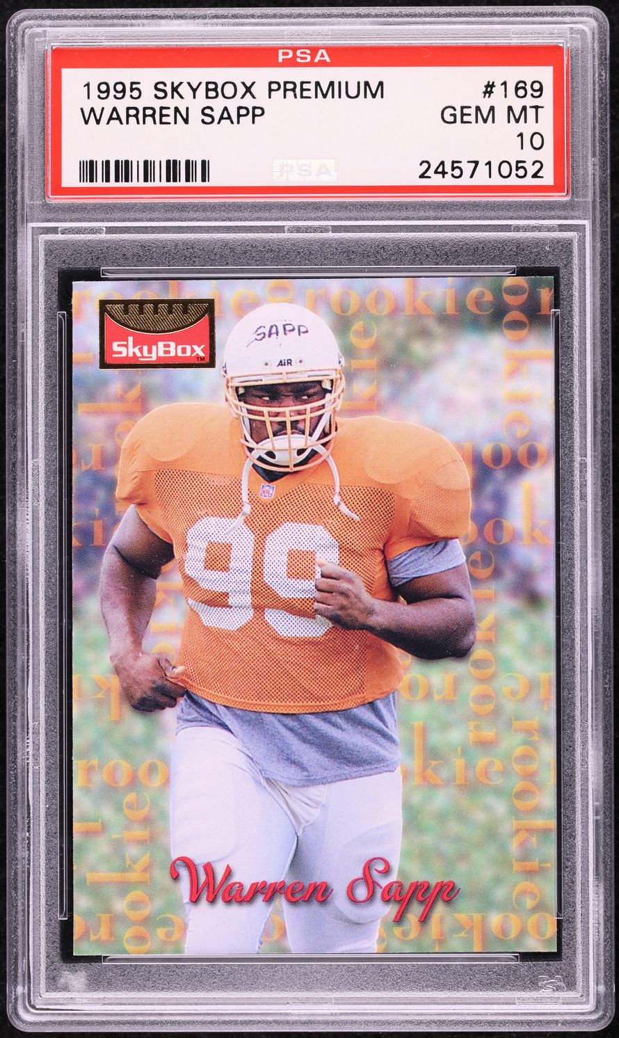 1995 Skybox Premium Warren Sapp ROOKIE #169 PSA 10 GEM MINT