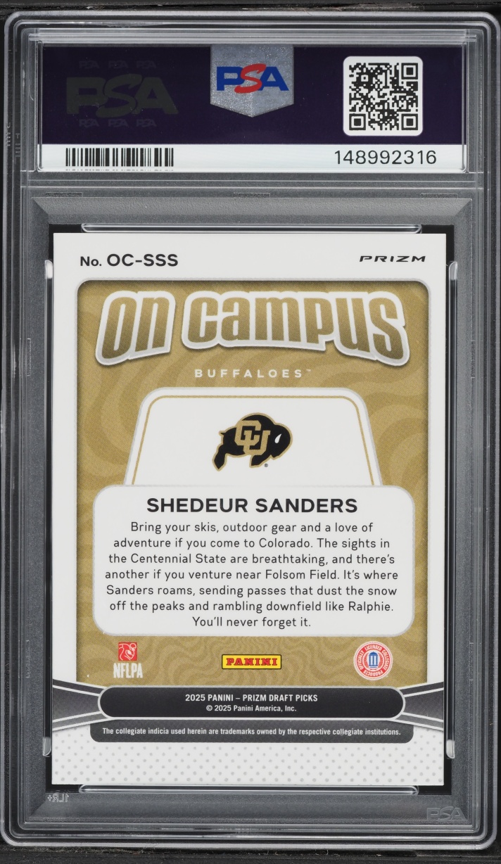 2025 Panini Prizm Draft Picks On Campus Shedeur Sanders ROOKIE #OC-SSS PSA 10 GEM MINT