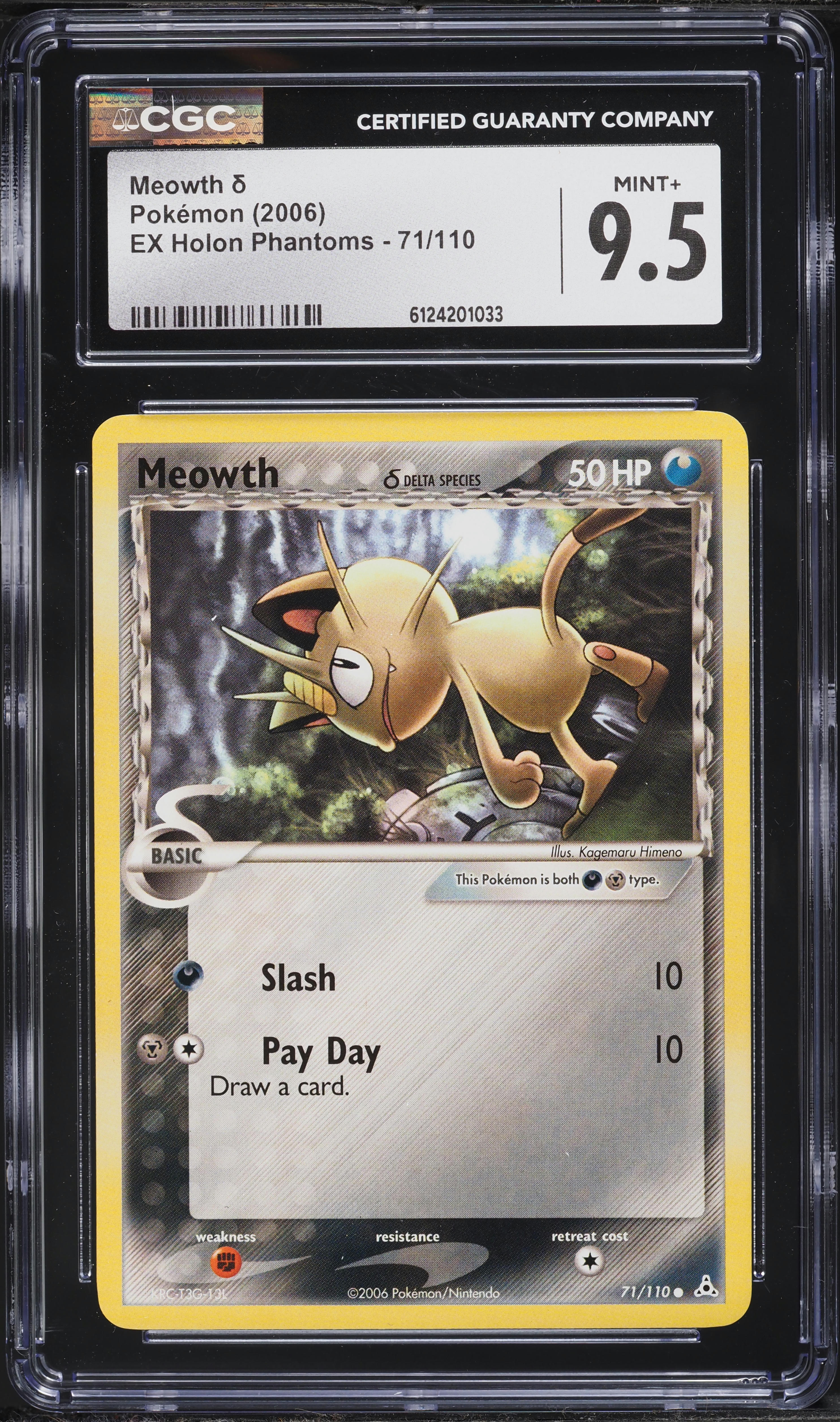 2006 Pokemon EX Holon Phantoms Meowth #71 CGC 9.5 MINT+