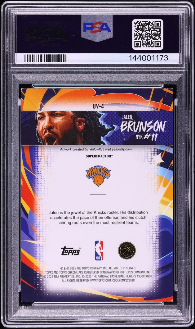 2025 Topps Chrome Ultra Violet Superfractor Jalen Brunson 1/1 #UV-4 PSA AUTH