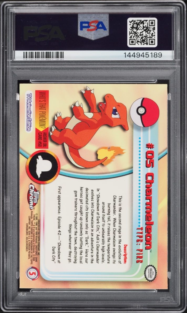 2000 Topps Chrome Pokemon Series 1 Charmeleon #5 PSA 10 GEM MINT
