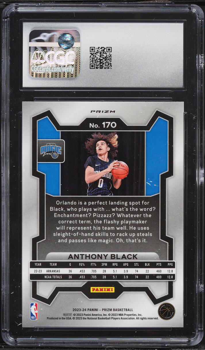 2023 Panini Prizm Silver Anthony Black ROOKIE #170 CGC 10 GEM MINT