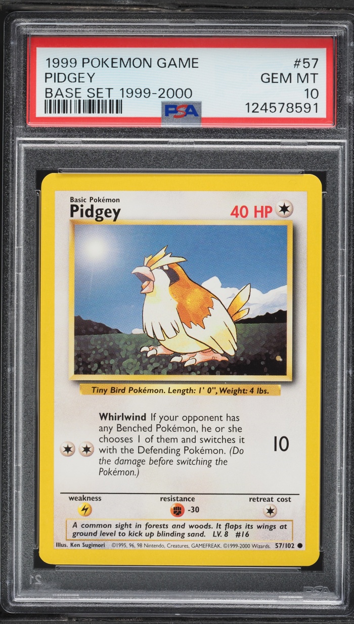 1999 Pokemon Base Set '00 Pidgey #57 PSA 10 GEM MINT
