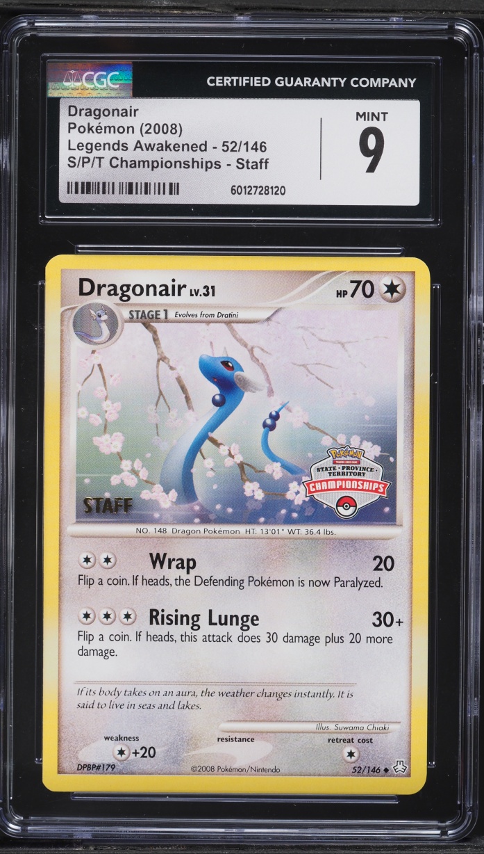 2008 Pokemon Legends Awakened Championships Staff Dragonair #52 CGC 9 MINT