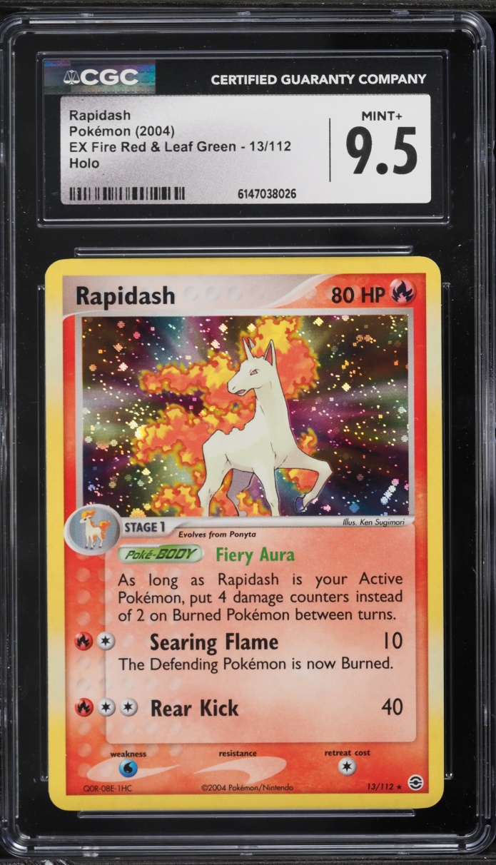2004 Pokemon EX Fire Red & Leaf Green Holo Rapidash #13 CGC 9.5 MINT+