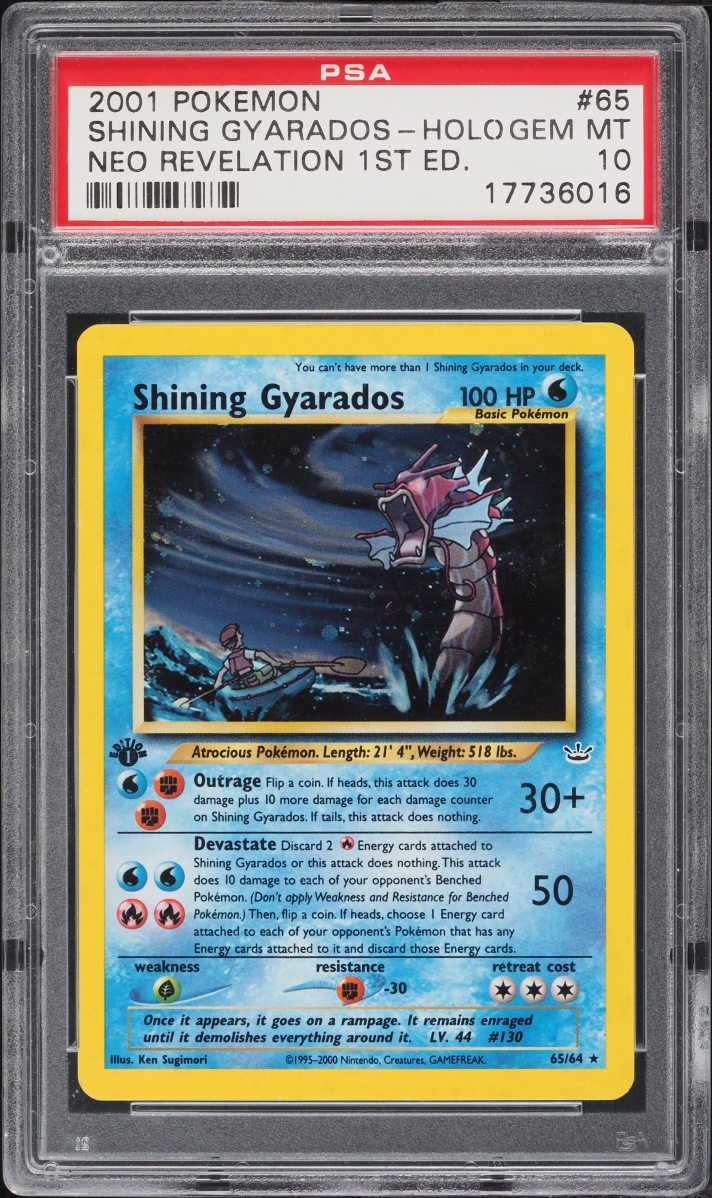 2001 Pokemon Neo Revelation 1st Edition Holo Shining Gyarados #65 PSA 10 GEM MINT