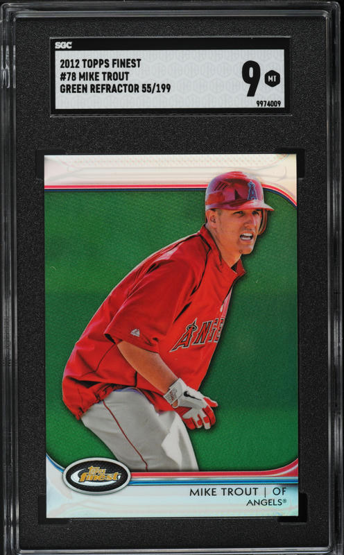 2012 Topps Chrome Sepia Refractor Mike Trout ROOKIE /75 #144 PSA 9