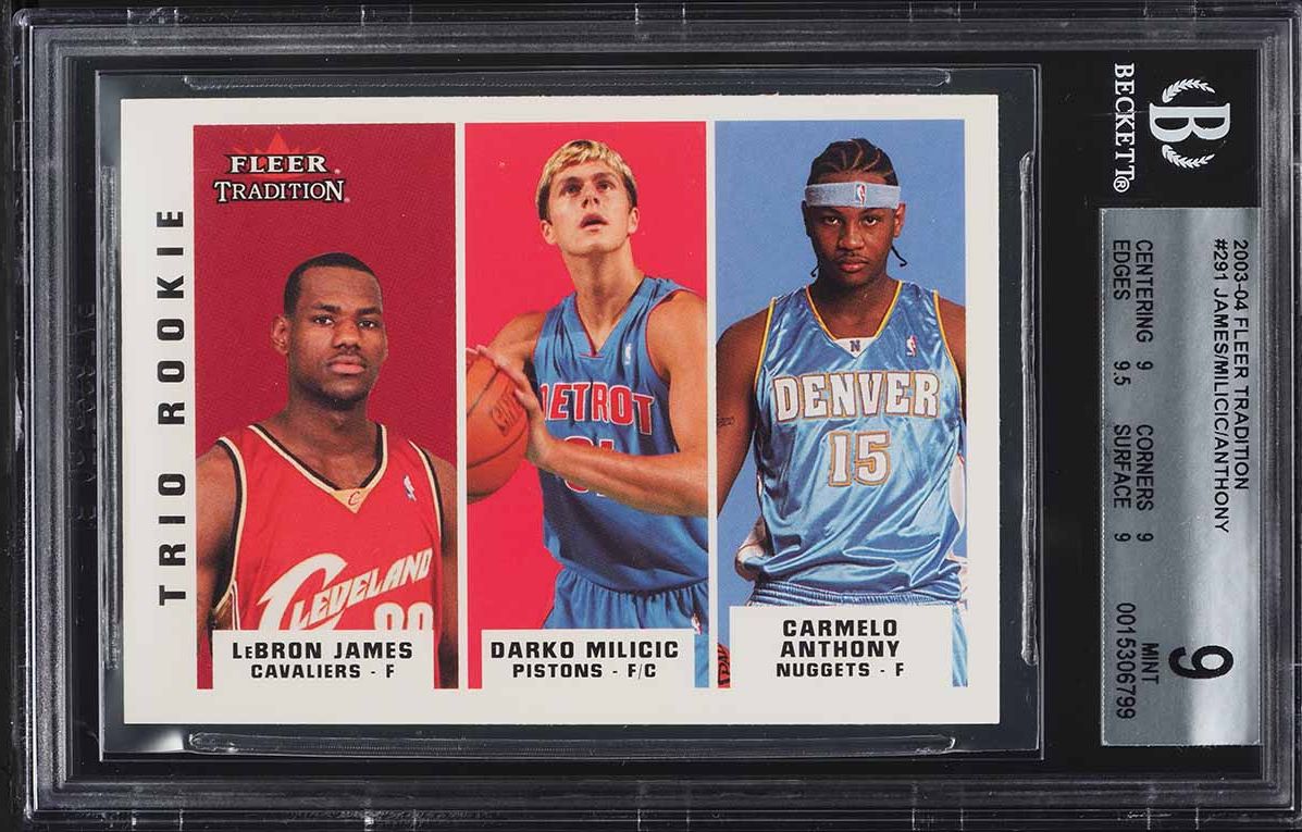 2003 Fleer Tradition LeBron James Carmelo Anthony Darko Milicic ROOKIE #291 BGS 9 MINT