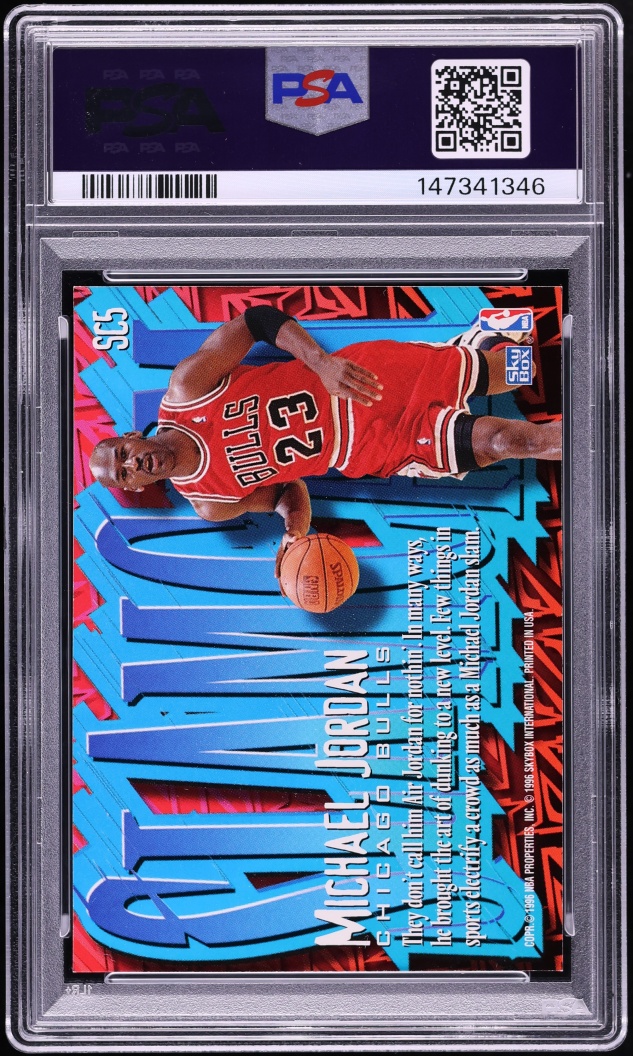 1996 Skybox Z-Force Slam Cam Michael Jordan #SC5 PSA 9 MINT
