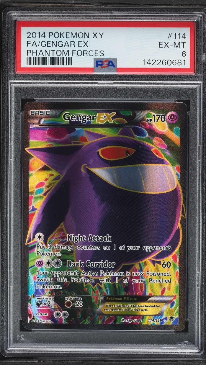 2014 Pokemon XY Phantom Forces Full Art Gengar EX #114 PSA 6 EXMT