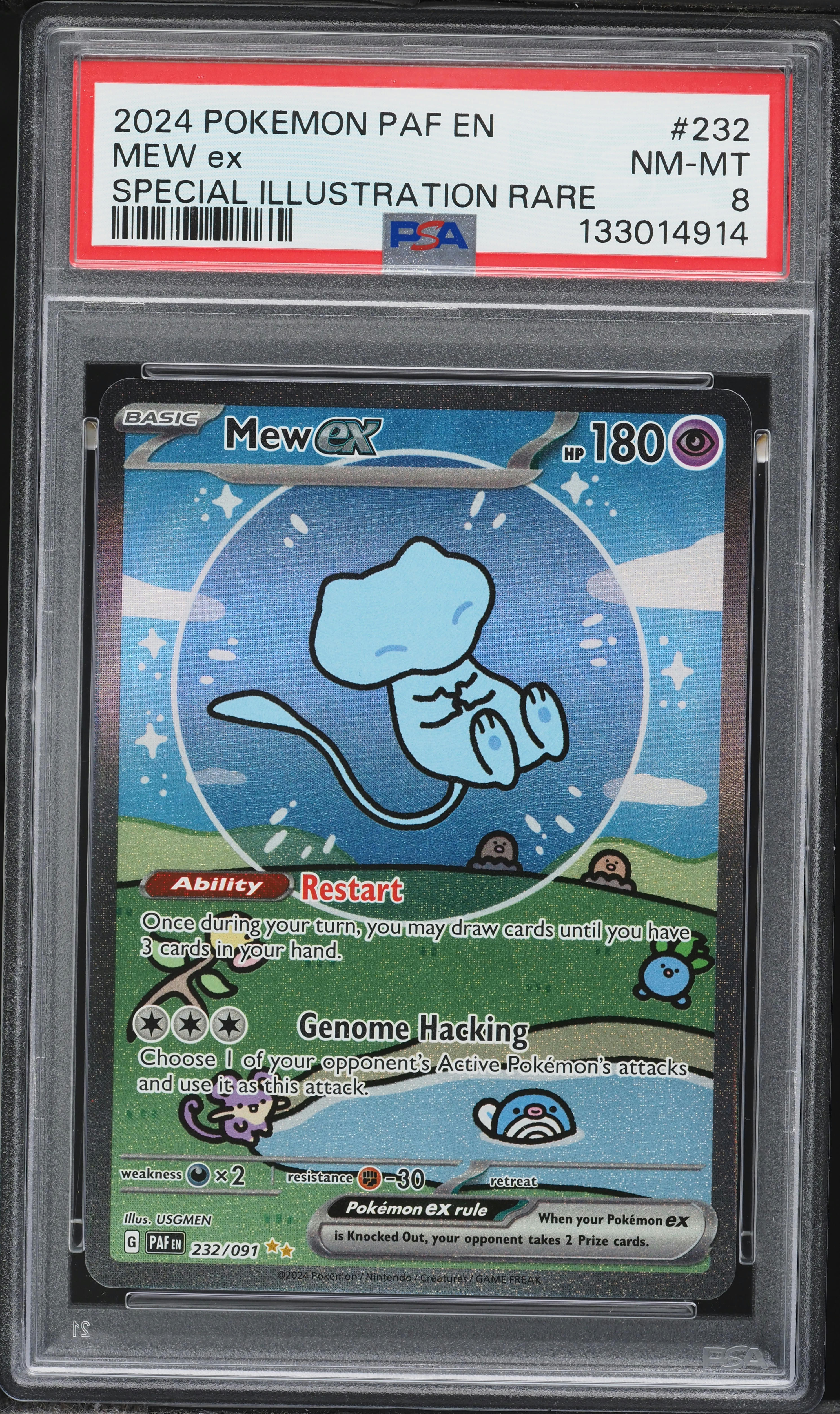 2024 Pokemon Scarlet & Violet Paldean Fates SIR Mew ex #232 PSA 8 NM-MT