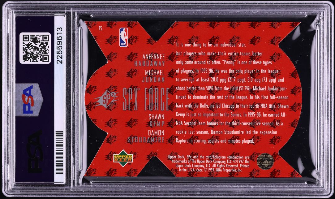 1996 SPx Force Michael Jordan Hardaway Kemp Stoudamire #F5 PSA 10 GEM MINT