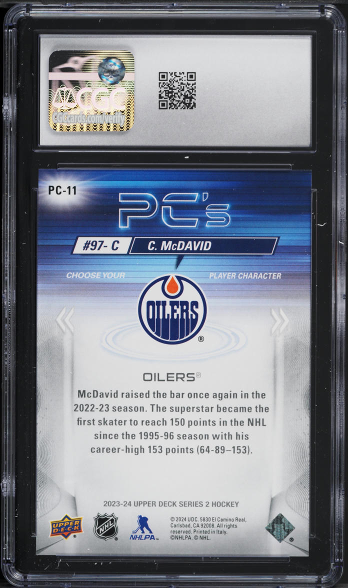2023 Upper Deck PC's Connor McDavid ROOKIE #PC-11 CGC 9 MINT