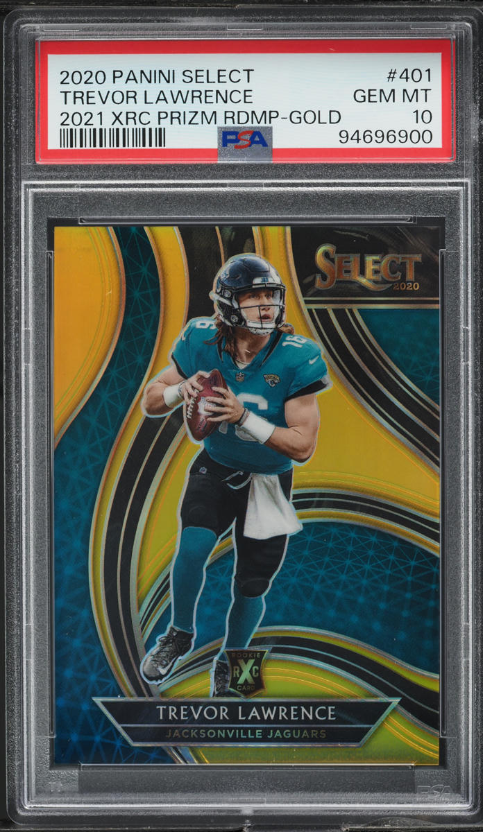 2020 Select '21 XRC Redemption Gold Prizm Trevor Lawrence ROOKIE /10 #401 PSA 10