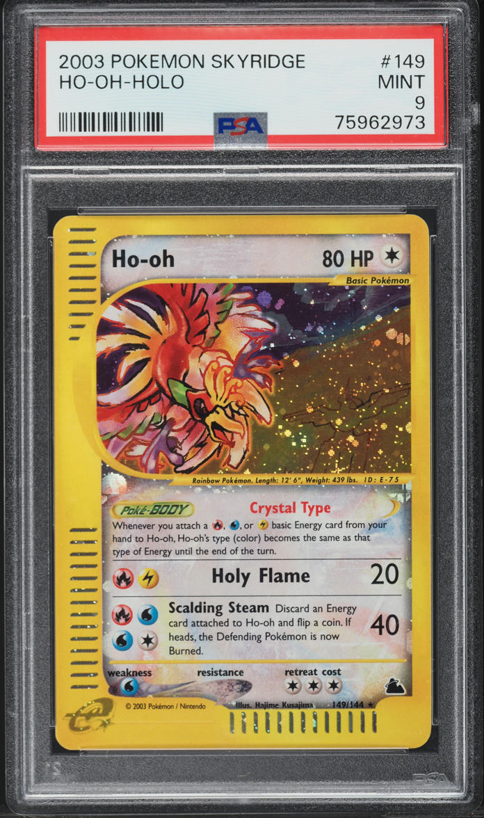 2003 Pokemon Skyridge Holo Crystal Ho-Oh #149 PSA 9 MINT