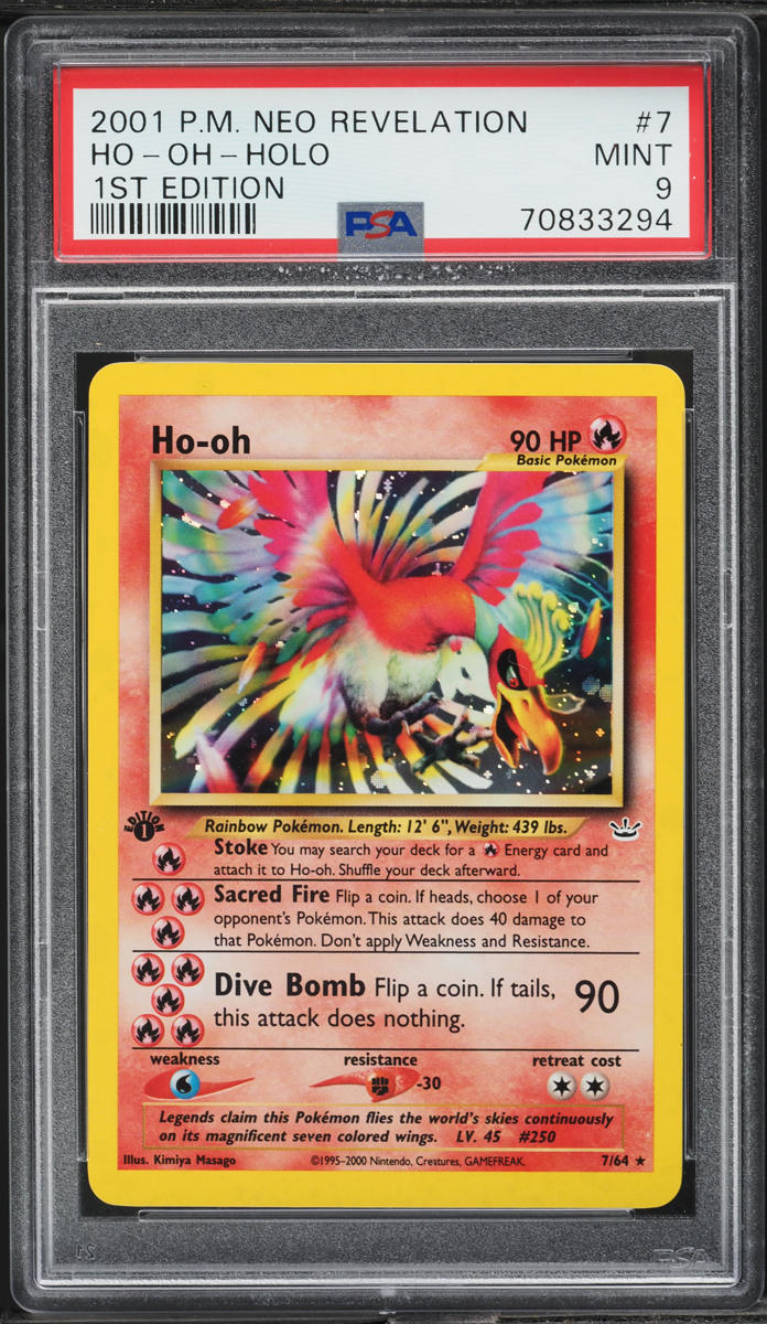 2001 Pokemon Neo Revelation 1st Edition Holo Ho-Oh #7 PSA 9 MINT