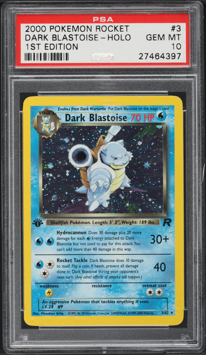2000 Pokemon Team Rocket 1st Edition Holo Dark Blastoise #3 PSA 10 GEM MINT