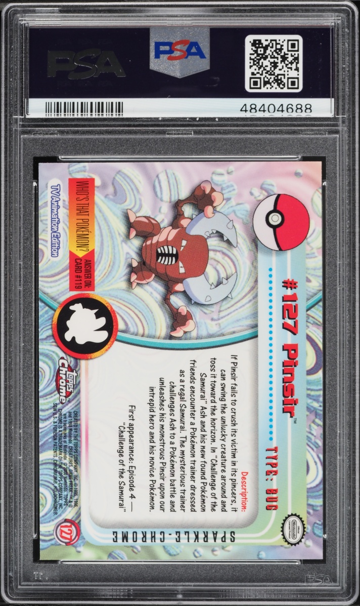 2000 Topps Chrome Pokemon Series 2 Sparkle Pinsir #127 PSA 10 GEM MINT