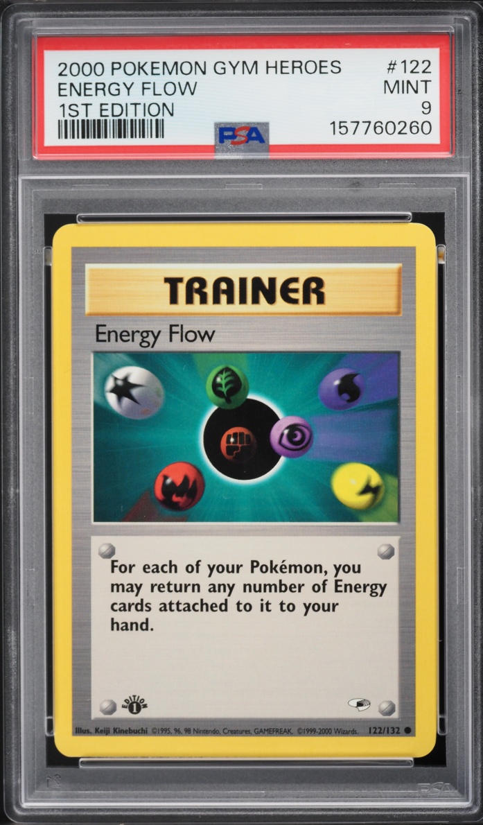 2000 Pokemon Gym Heroes 1st Edition Energy Flow #122 PSA 9 MINT