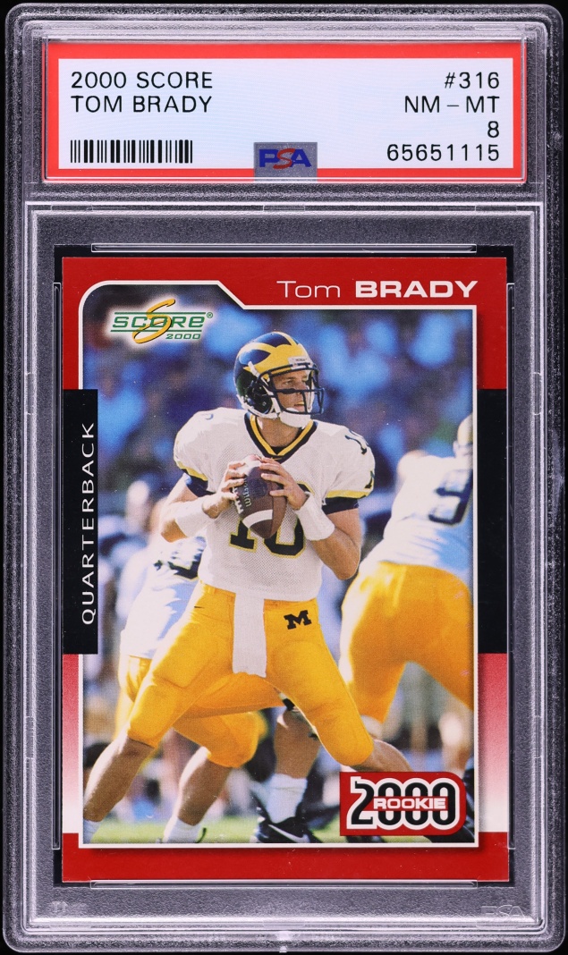 2000 Score Football Tom Brady ROOKIE #316 PSA 8 NM-MT