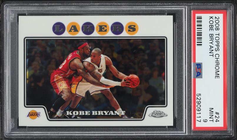 2008 Topps Chrome Refractor Kobe Bryant w/ LeBron James #24 PSA 9