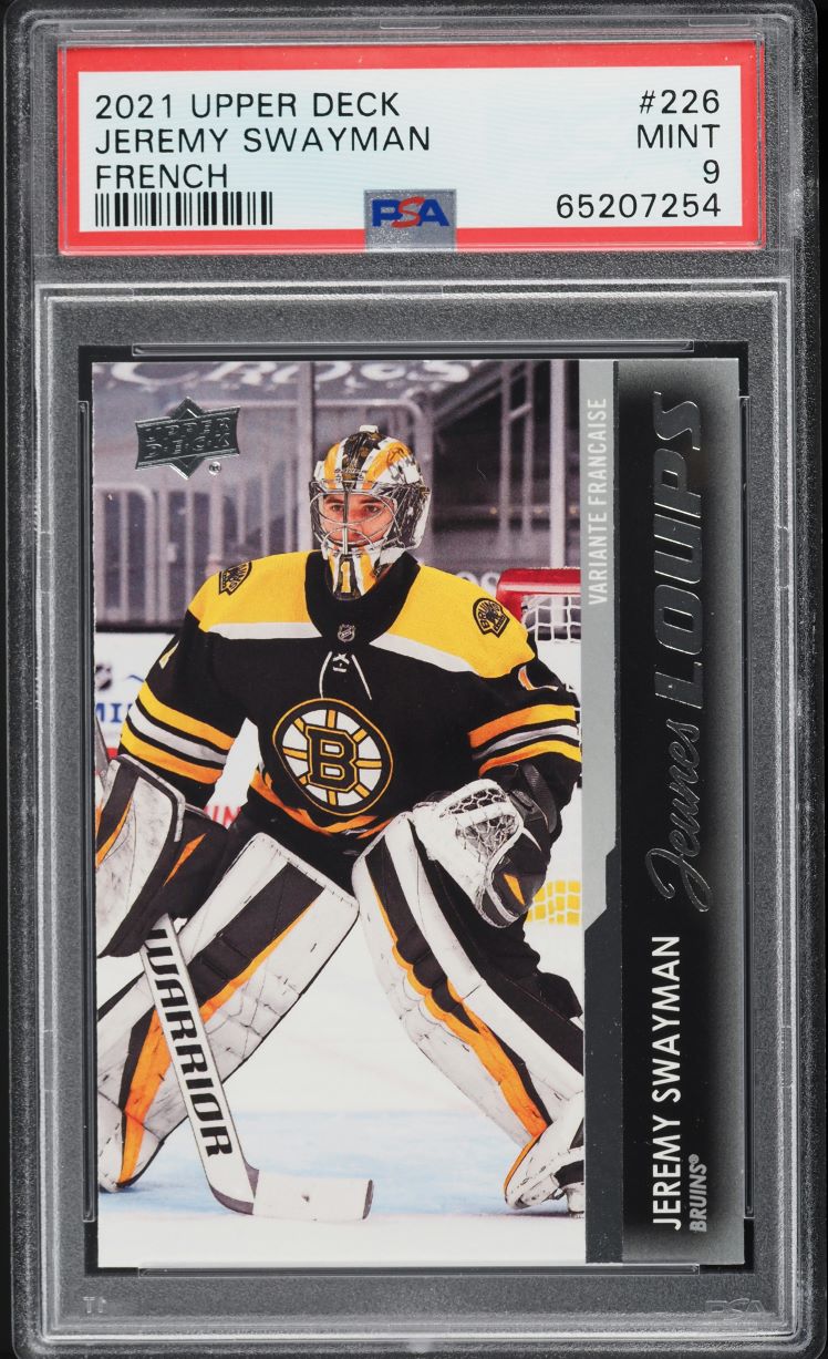 2021 Upper Deck French Young Guns Jeremy Swayman ROOKIE #226 PSA 9 MINT