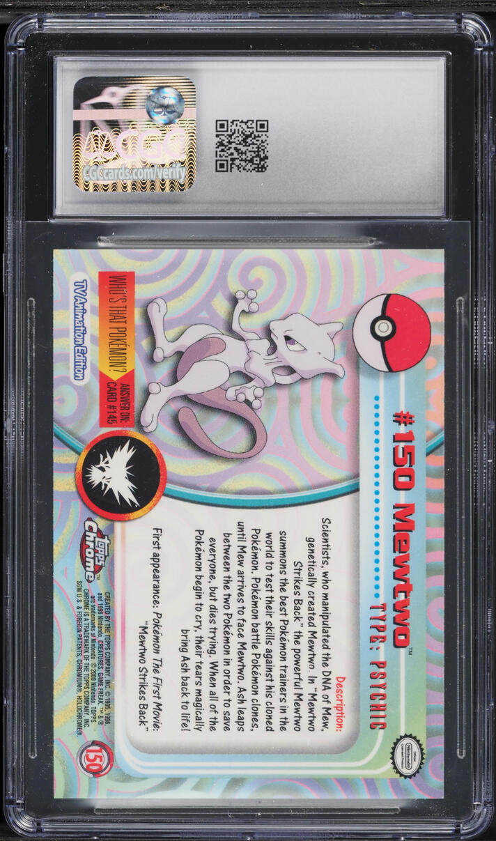 2000 Topps Chrome Pokemon Series 2 Mewtwo #150 CGC 10 GEM MINT