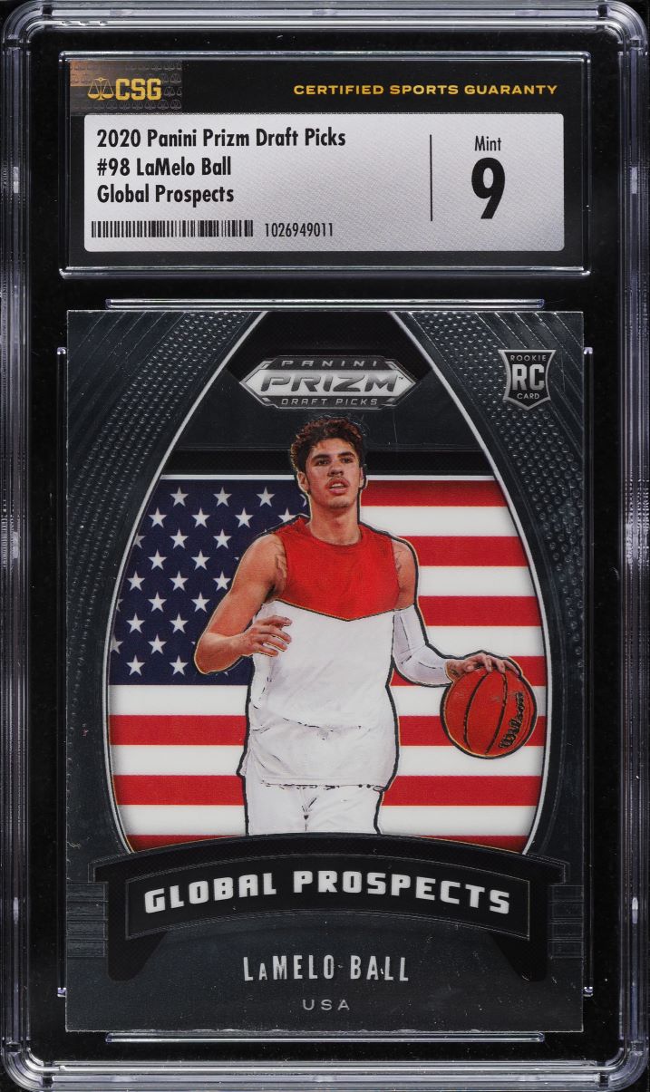 2020 Panini Prizm Draft Picks LaMelo Ball ROOKIE #98 CSG 9 MINT