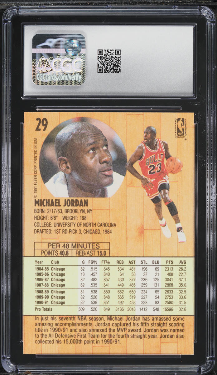 1991 Fleer Basketball Michael Jordan #29 CGC 8 NM-MT