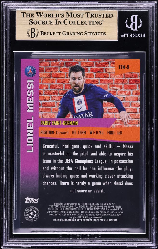 2022 Finest UEFA Club Competitions The Man Superfractor Lionel Messi 1/1 #FTM9 BGS 9.5 GEM MINT